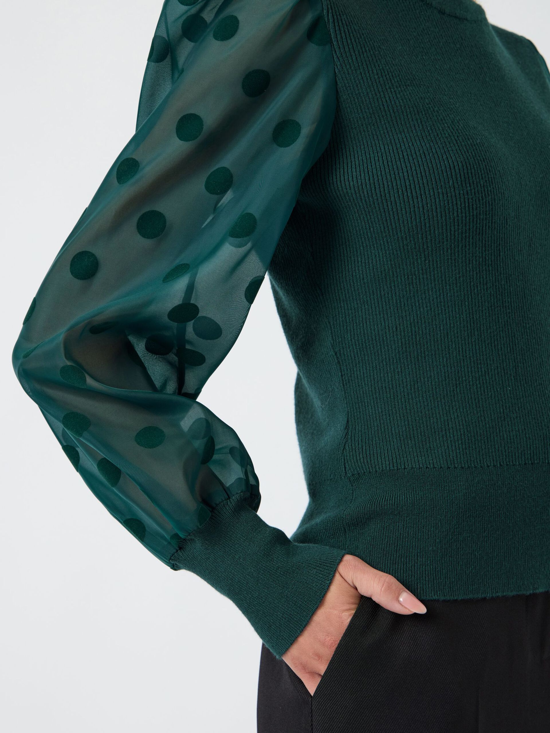 Carousel image - YASDOTME BALLOON SLEEVE TOP, Ponderosa Pine | 3