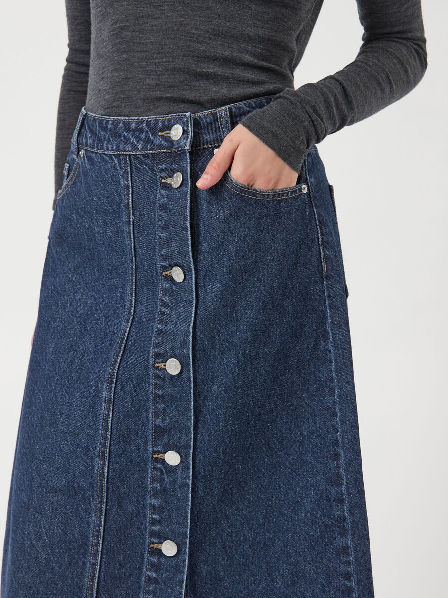 Carousel image - YASSORINA - TMH - DENIM MINI-ROBE, Medium Blue Denim | 3