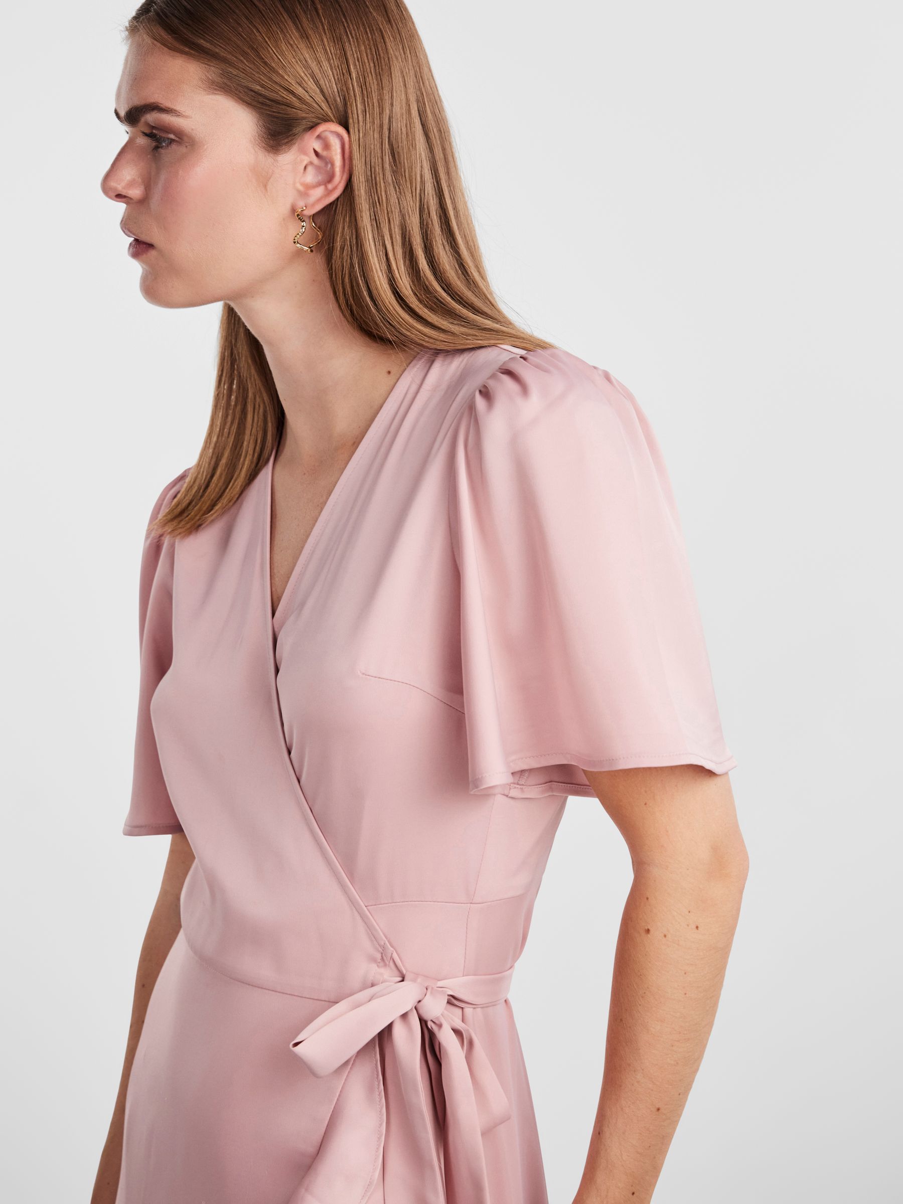 Pale pink wrap dress shop