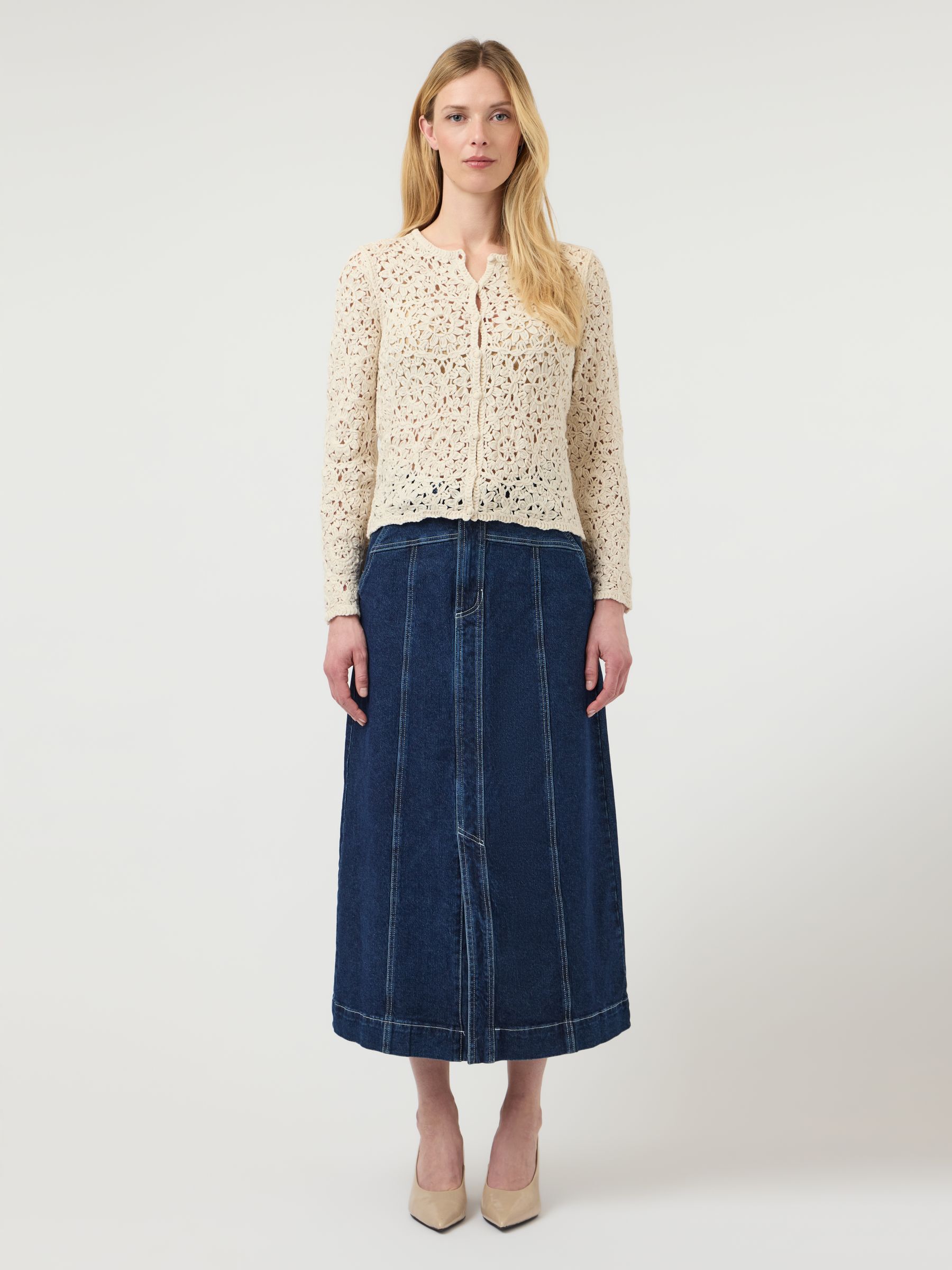 YASANNALINA CROCHET CARDIGAN | White | YAS® Belgium