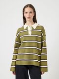 Product image thumbnail - YASISABELL POLO KNITTED PULLOVER, Cardamom Seed | 1