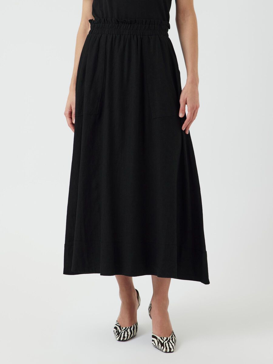 YAS YASFLAXY MIDI SKIRT, Black, highres - 26036370_Black_003.jpg