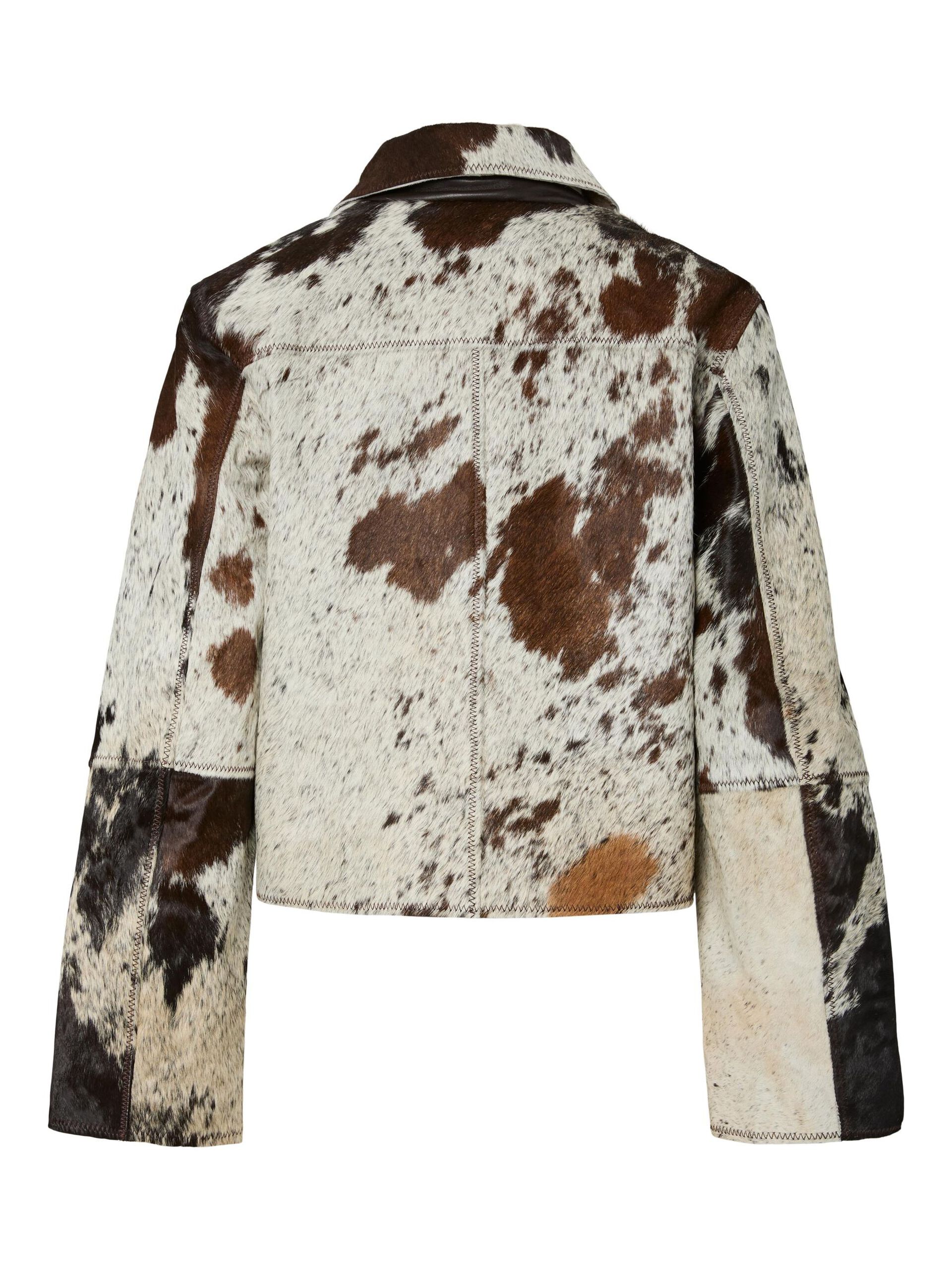 Carousel image - YASCAROLINE COW LEATHER JACKET, Chocolate Brown | 3