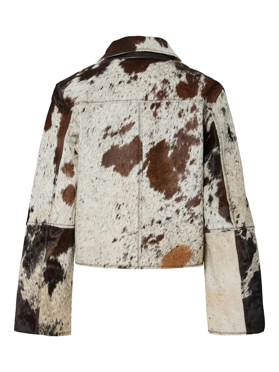 Carousel image - YASCAROLINE COW LEATHER JACKET, Chocolate Brown | 3