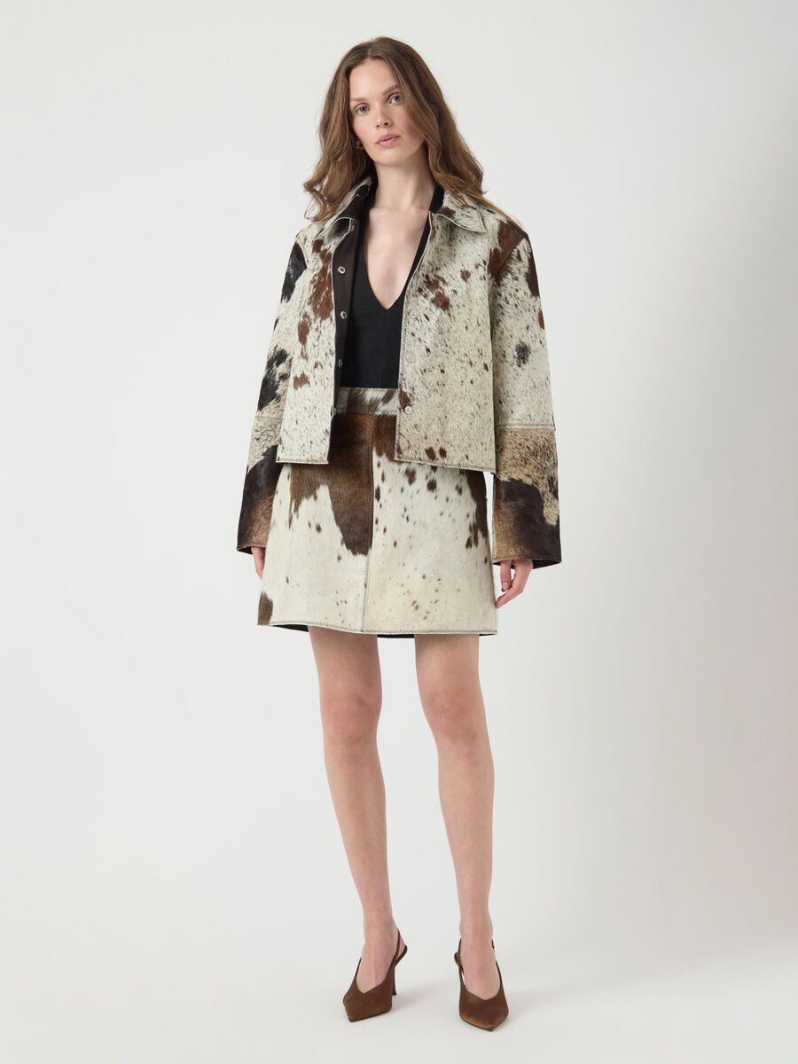 Carousel image - YASCAROLINE COW LEATHER JACKET, Chocolate Brown | 5
