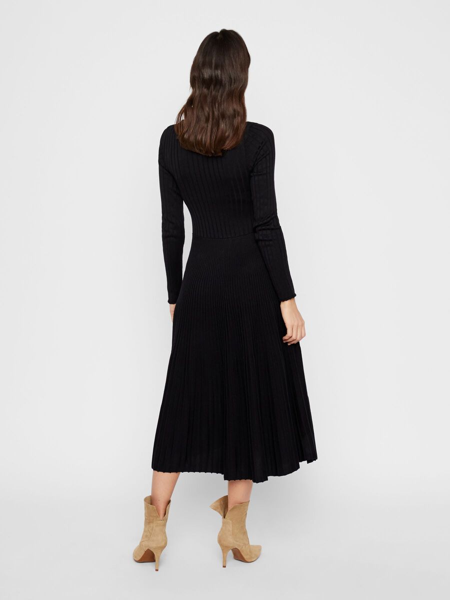 YAS STRIKKET LANGERMET KJOLE, Black, highres - 26020508_Black_004.jpg