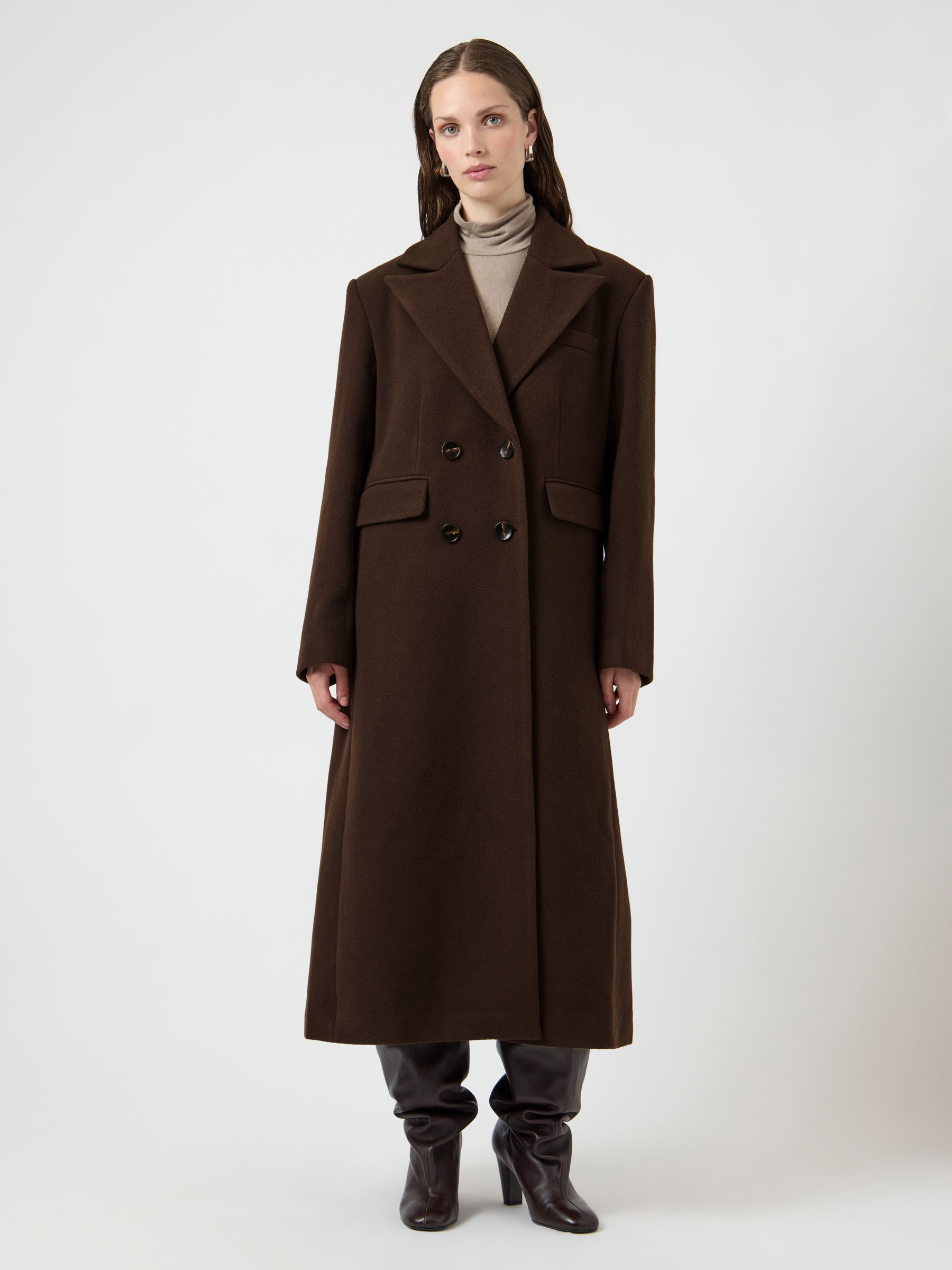 YASROYLA WOLMIX LANGE JAS | Bruin | YAS® Nederland