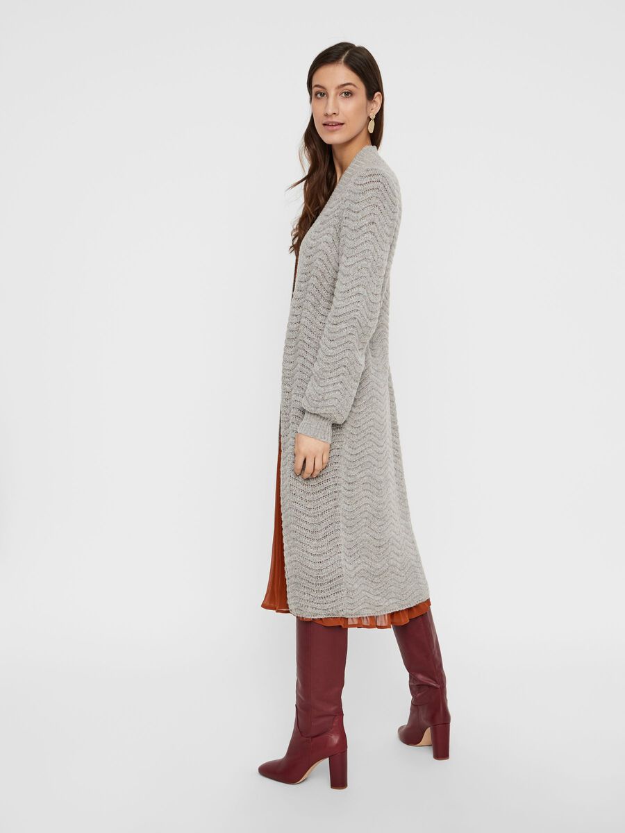 Y.A.S LONG OUVERT SUR LE DEVANT CARDIGAN, Light Grey Melange, highres - 26015515_LightGreyMelange_004.jpg