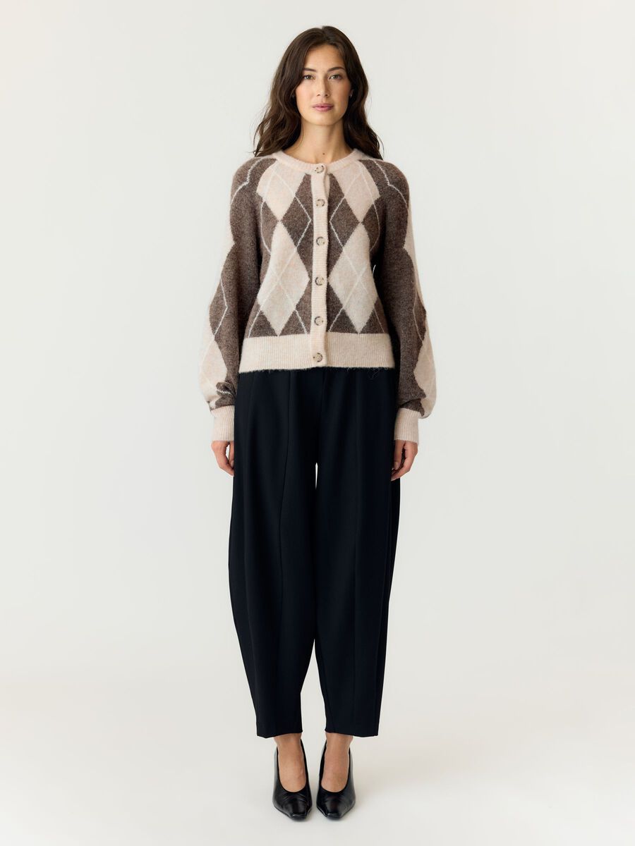 Carousel image 4 YASJOHI WOOL BLEND KNITTED CARDIGAN, Oatmeal