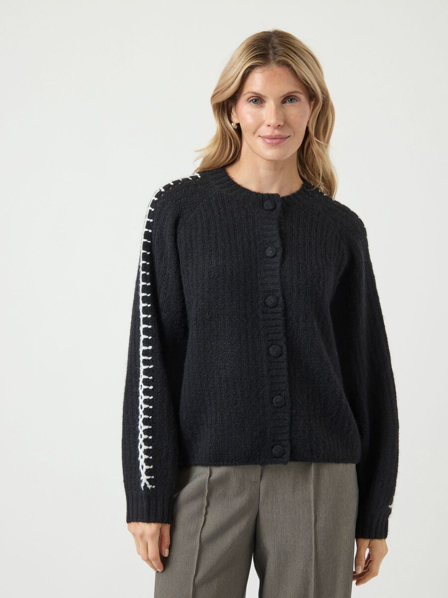 Carousel image - YASOLLY KNITTED CARDIGAN, Black | 1