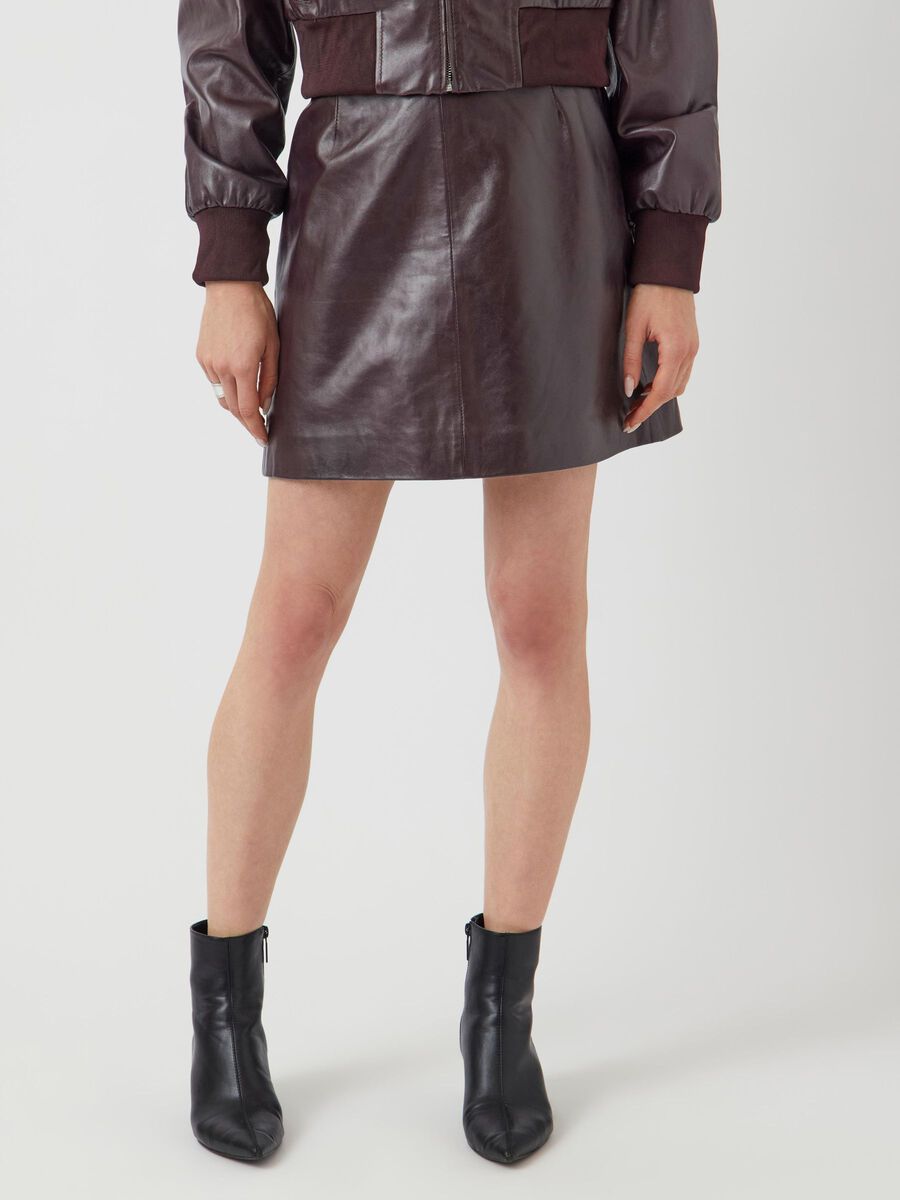 Carousel image - YASKALA LEATHER MINI SKIRT, Port Royale | 1