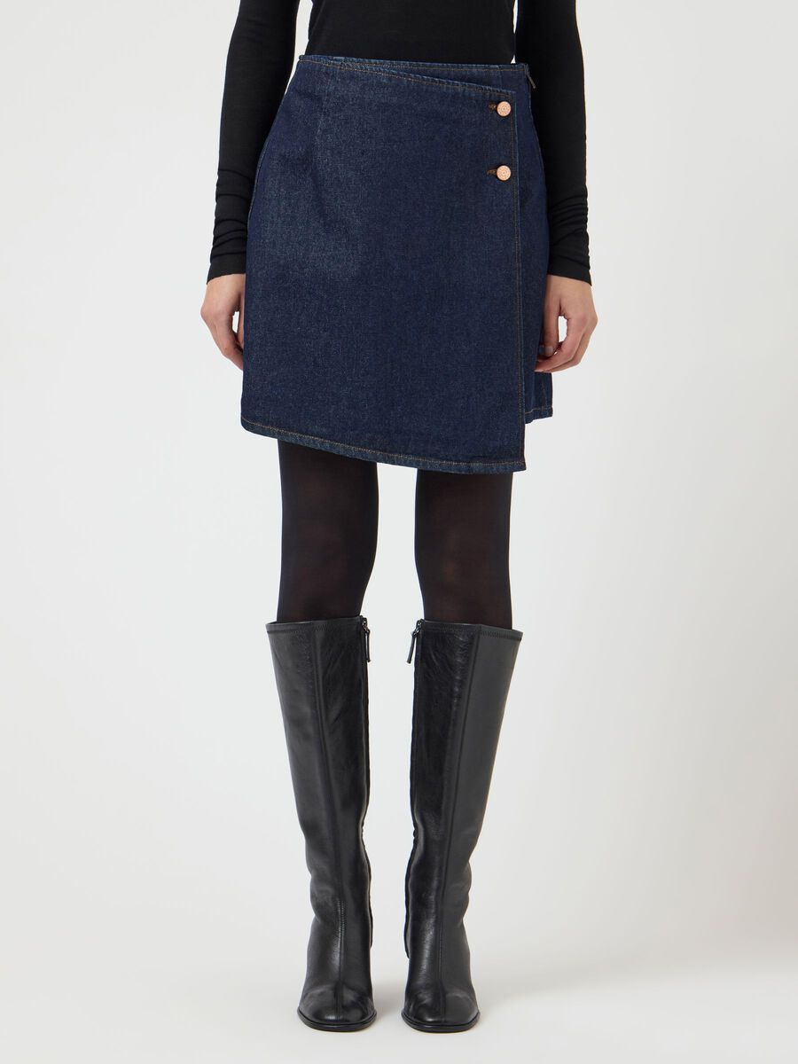 Product carousel image - YASLISANA WRAP SKIRT, Dark Blue Denim | 1