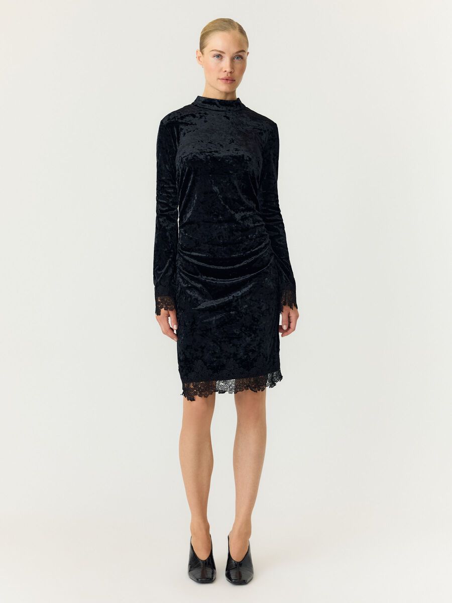 Product tile image YASVELLIA LS SHORT LACE  DRESS, Black 26041765_Black