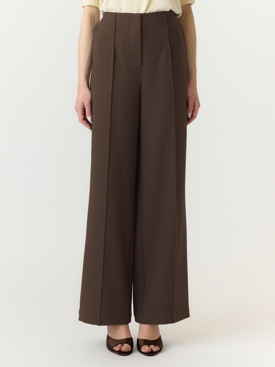 Product tile image - YASREEMAJ HIGH WAISTED TROUSERS, Chocolate Brown | 26028141_ChocolateBrown