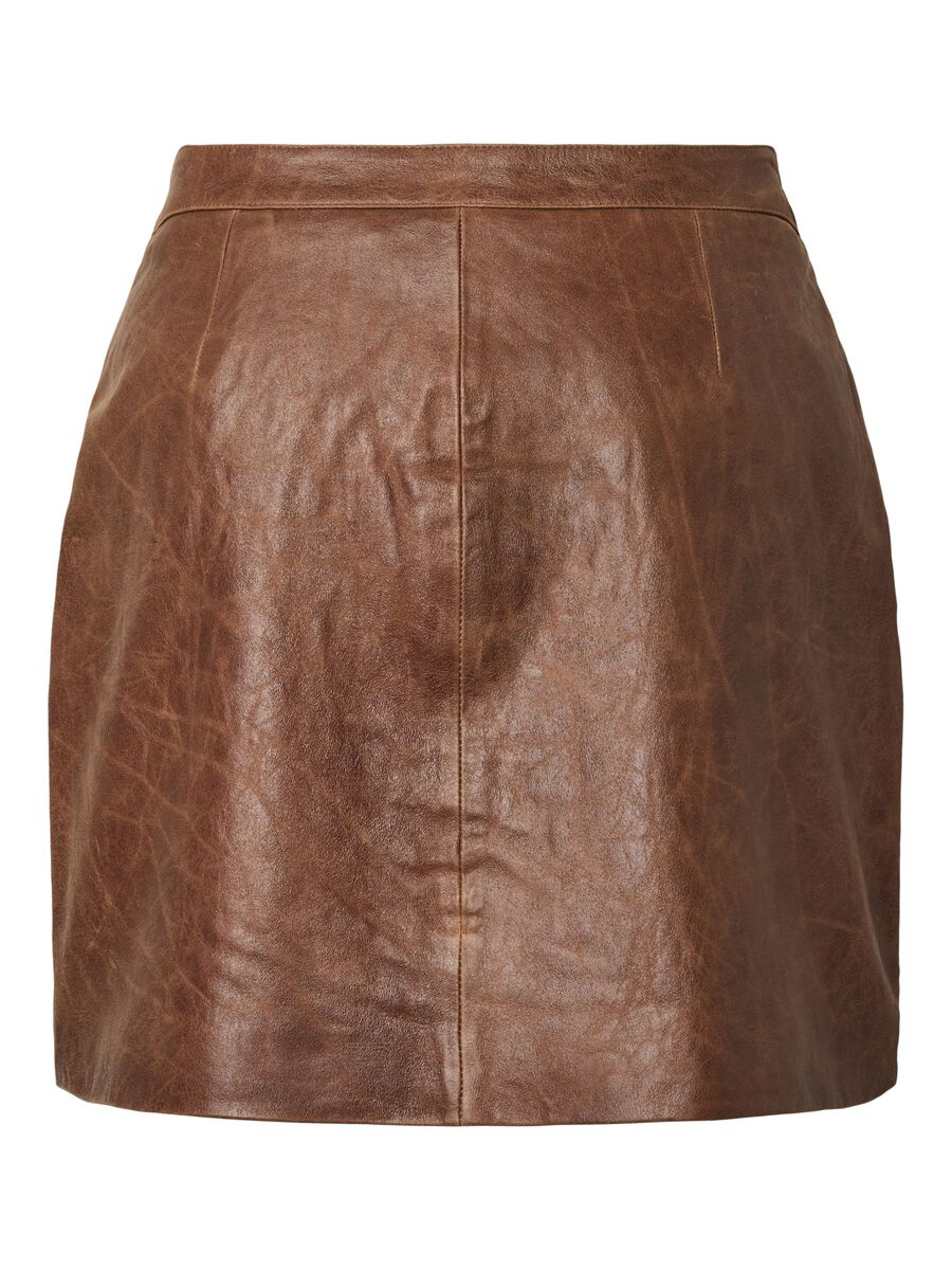 Carousel image 7 YASGEEMA HW LEATHER MINI SKIRT, Cocoa Brown