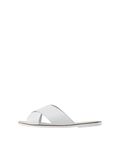 Pieces CROSS-STRAP LEATHER SANDALS, White, highres - 17094639_White_001.jpg