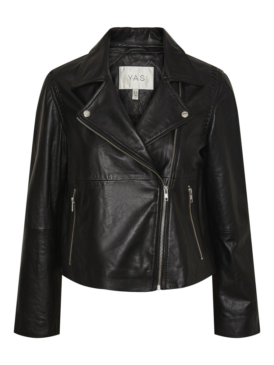 YAS YASFRIMA LEATHER JACKET, Black, highres - 26034447_Black_001.jpg