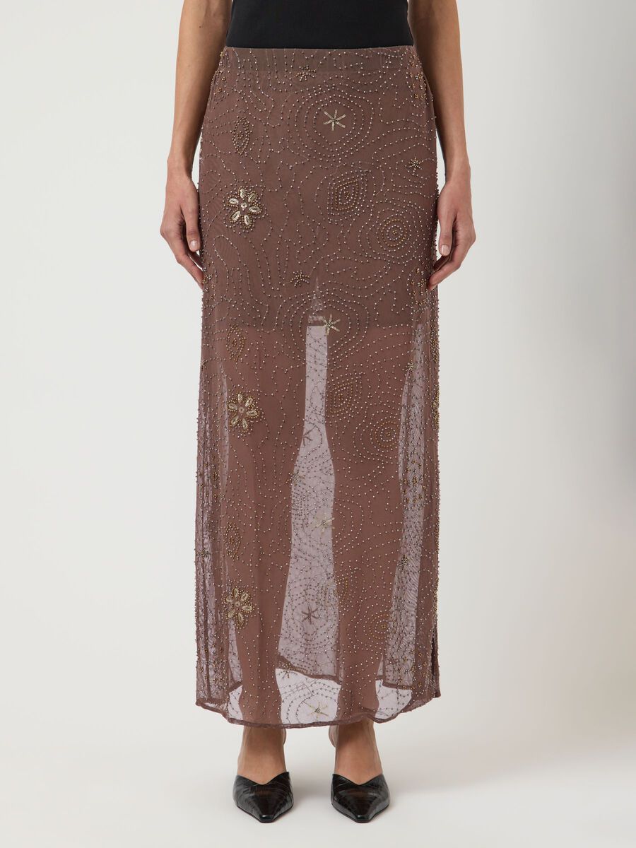 Product carousel image - YASNURA MESH HW MAXI ROK, Peyote | 1