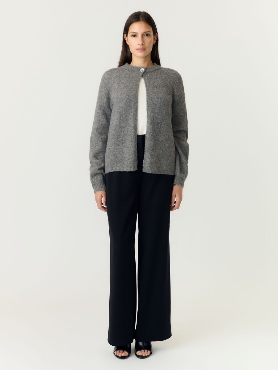 Carousel image 4 YASENYA  KNITTED CARDIGAN, Light Grey Melange