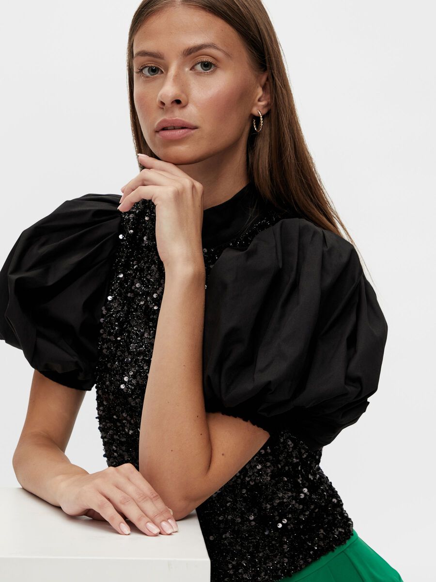 Carousel image - YASLELLO TOPP MED PUFFERMER, Black | 5