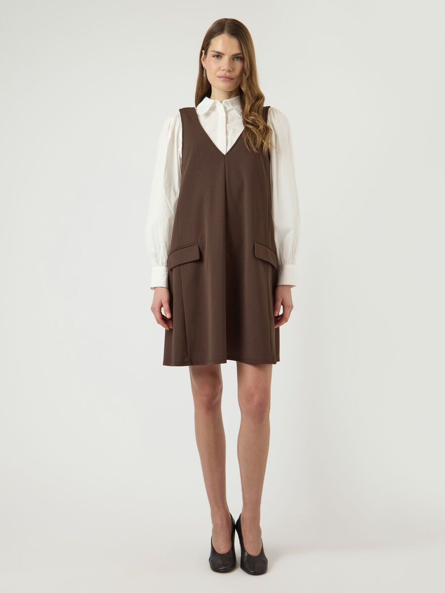Product carousel image - YASMALEA WIDE SPENCER DRESS, Chocolate Brown | 1