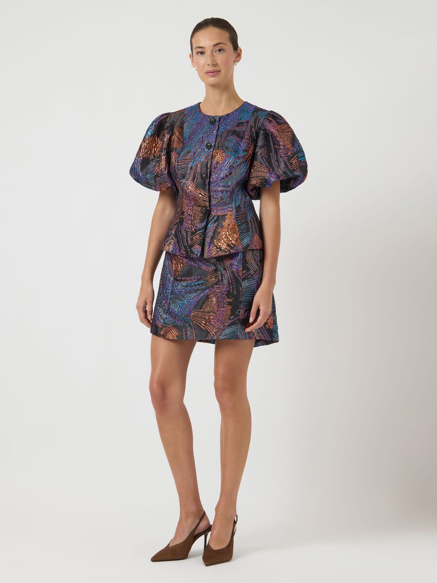 Carousel image - YASMADONNA - TH - JACQUARD MINI-JUPE, Black | 5