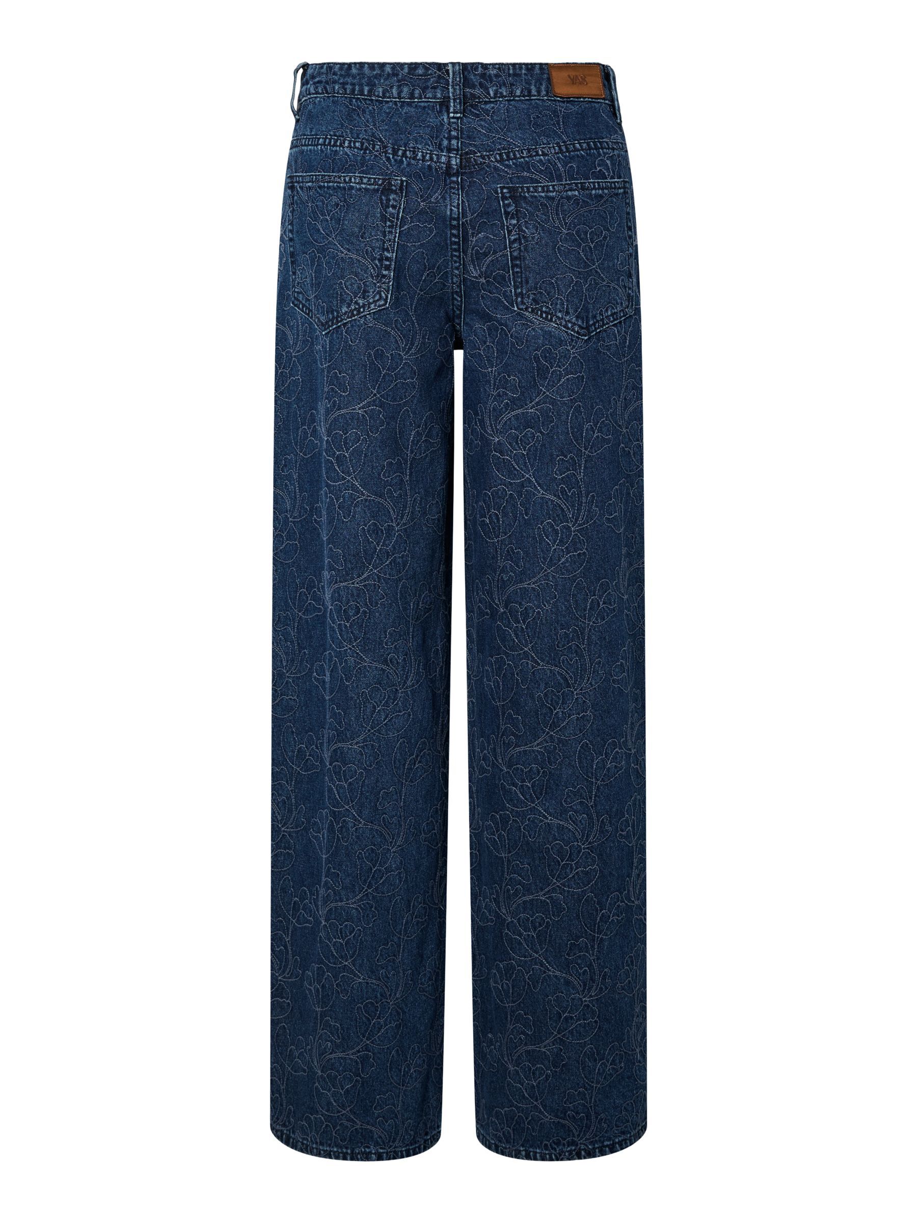 YASALIA MW EMBROIDERY WIDE LEG JEANS | Blue | YAS® Sweden
