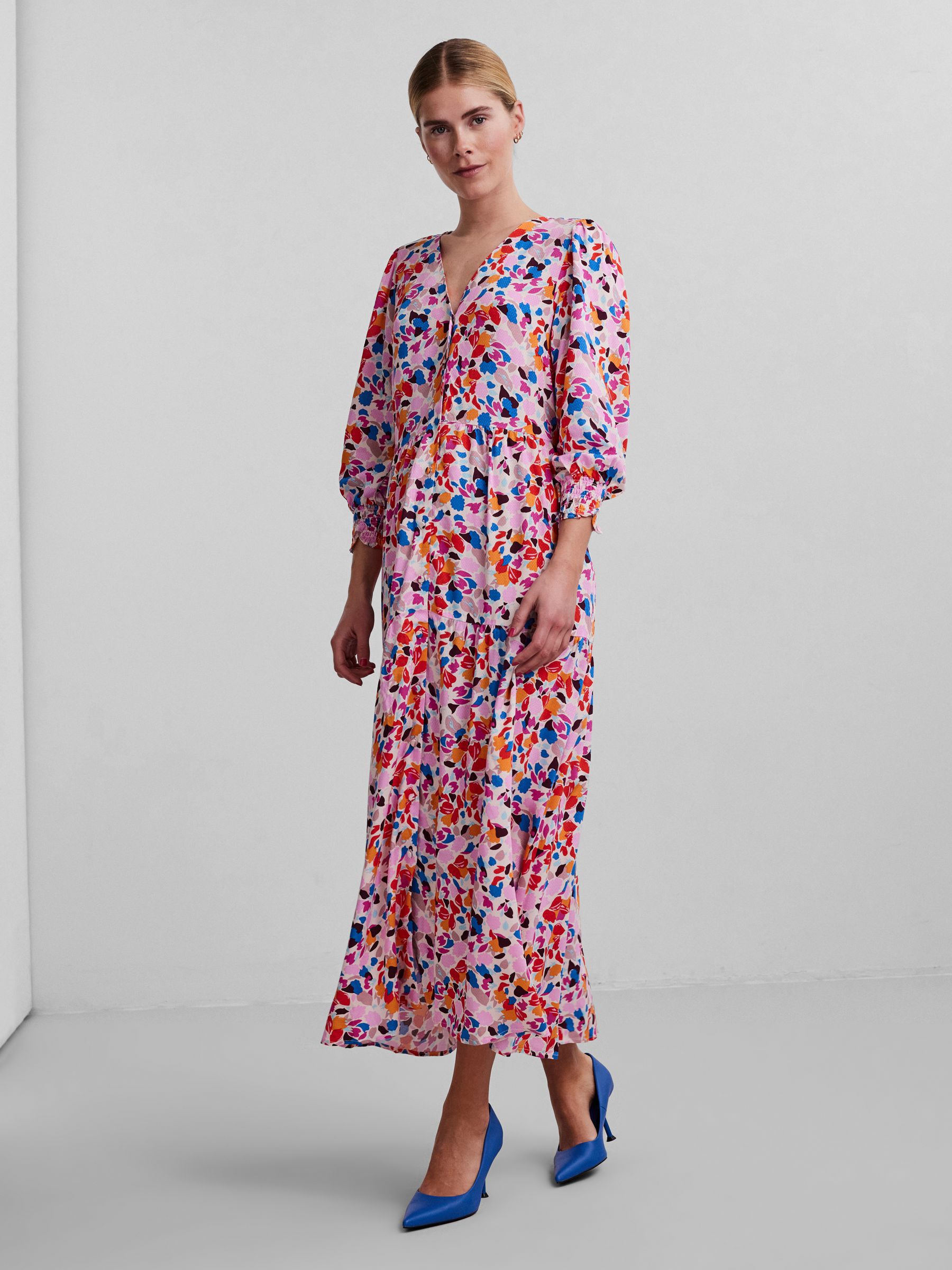 Mode Jurken Midi-jurken YAS Midi-jurk volledige print casual uitstraling 