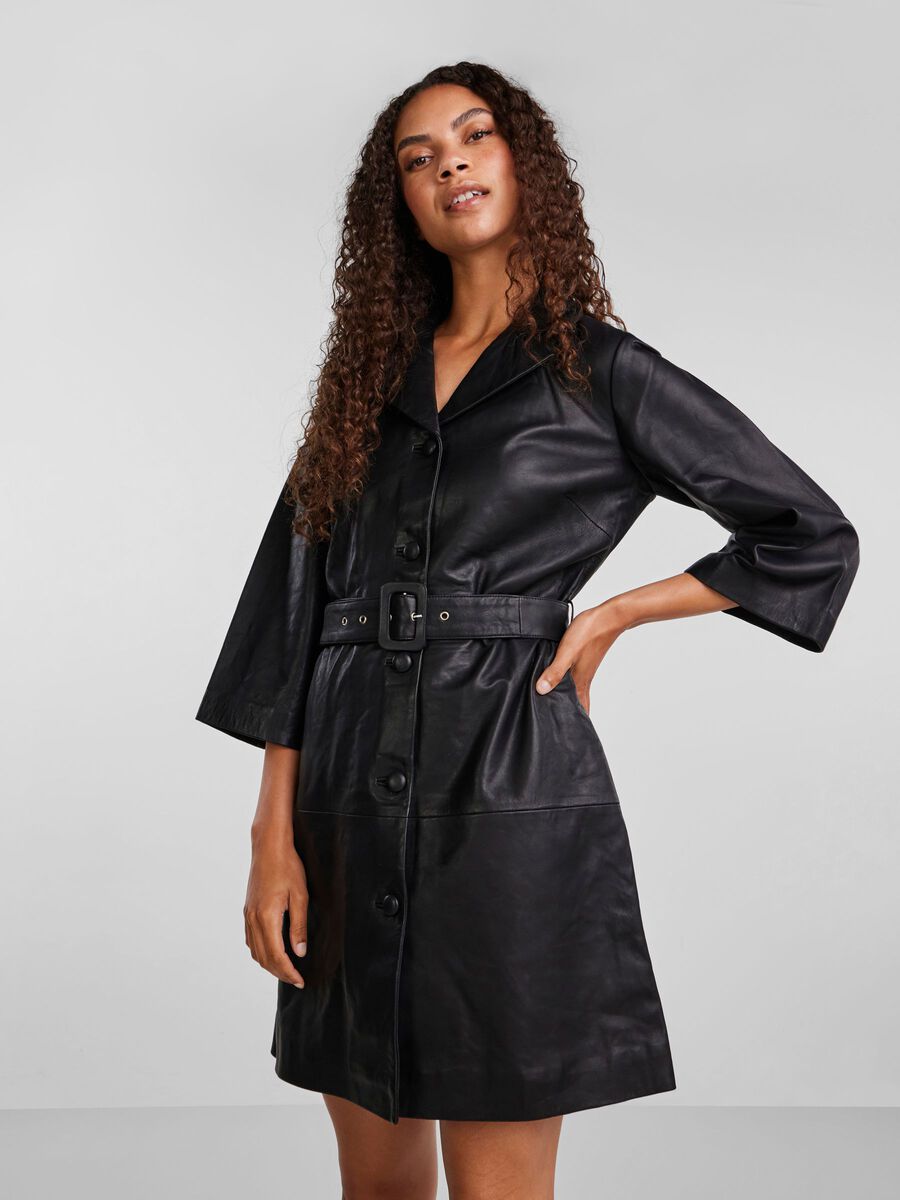 Y.A.S YASPIRO ROBE EN CUIR, Black, highres - 26028227_Black_003.jpg