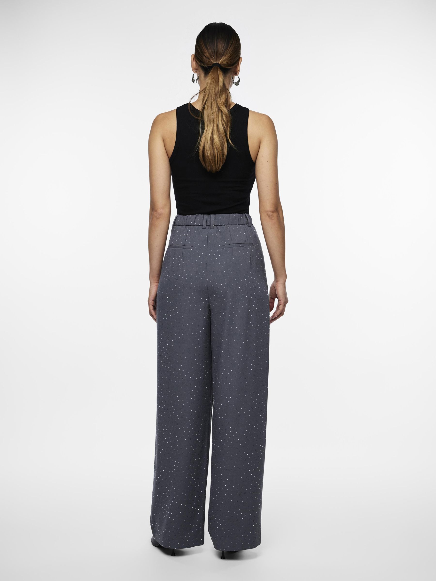Melange palazzo pants top