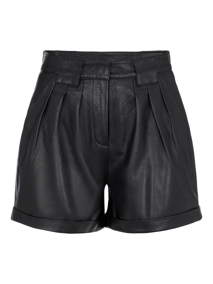 Carousel image - YASBINE LEATHER SHORTS, Black | 6