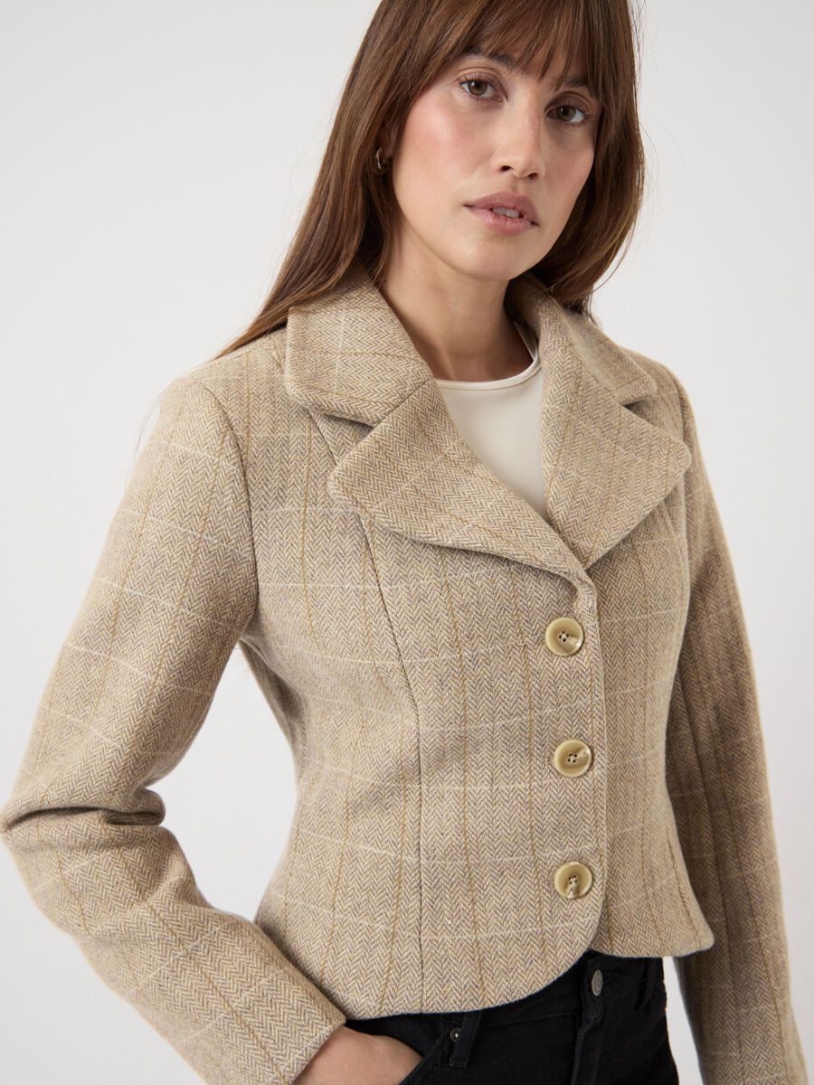 Carousel image - YASTHELA WOOL BLEND SHORT JACKET, Taupe Gray | 3