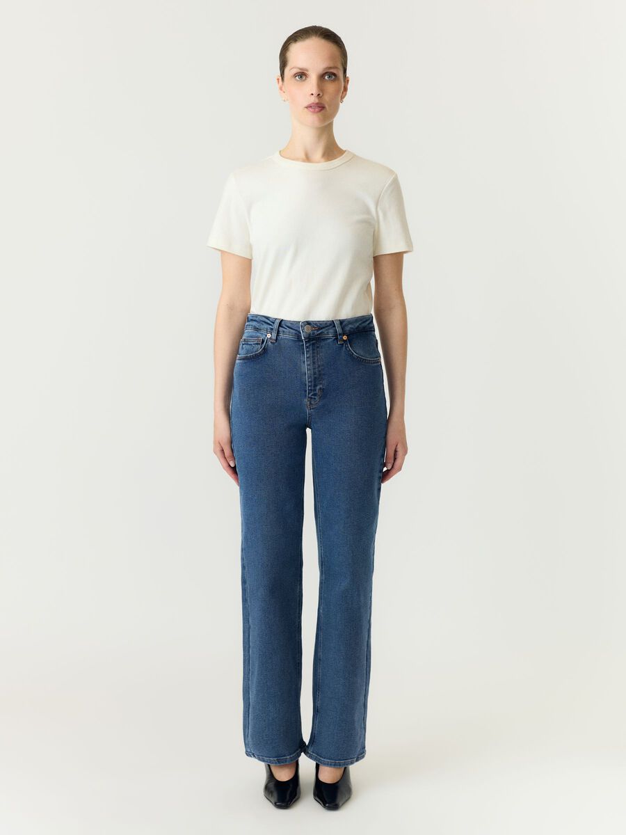 Product tile image - YASROSIE HW STRAIGHT FIT JEANS, Medium Blue Denim | 26038508_MediumBlueDenim