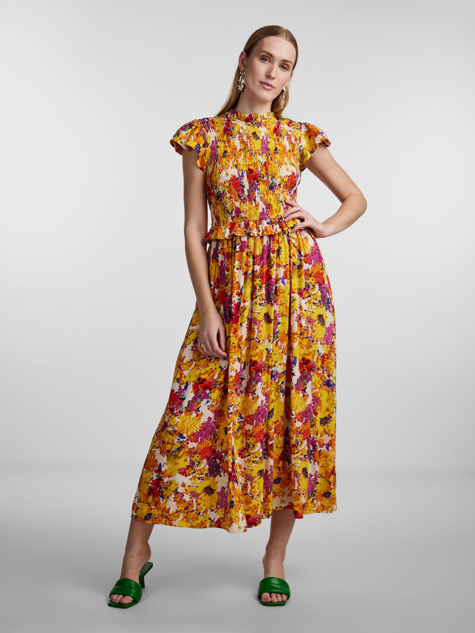 YASFINNA MIDI DRESS Yellow Y.A.S Germany