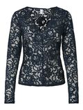 thumbnail Yaslacey lace long sleeved top, colour: navy blazer, blue, front