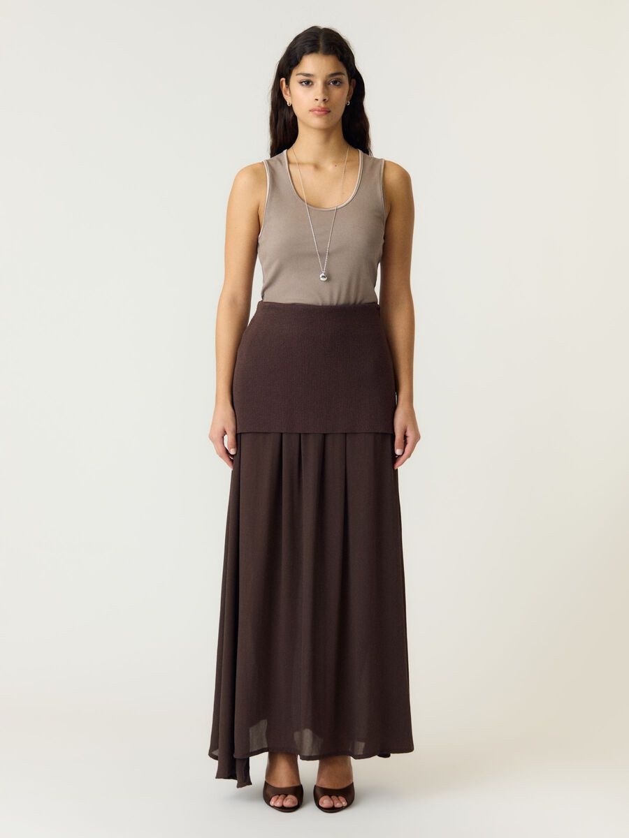 Product tile image - YASBEANI HW LONG KNITTED SKIRT, Coffee Bean | 26040974_CoffeeBean