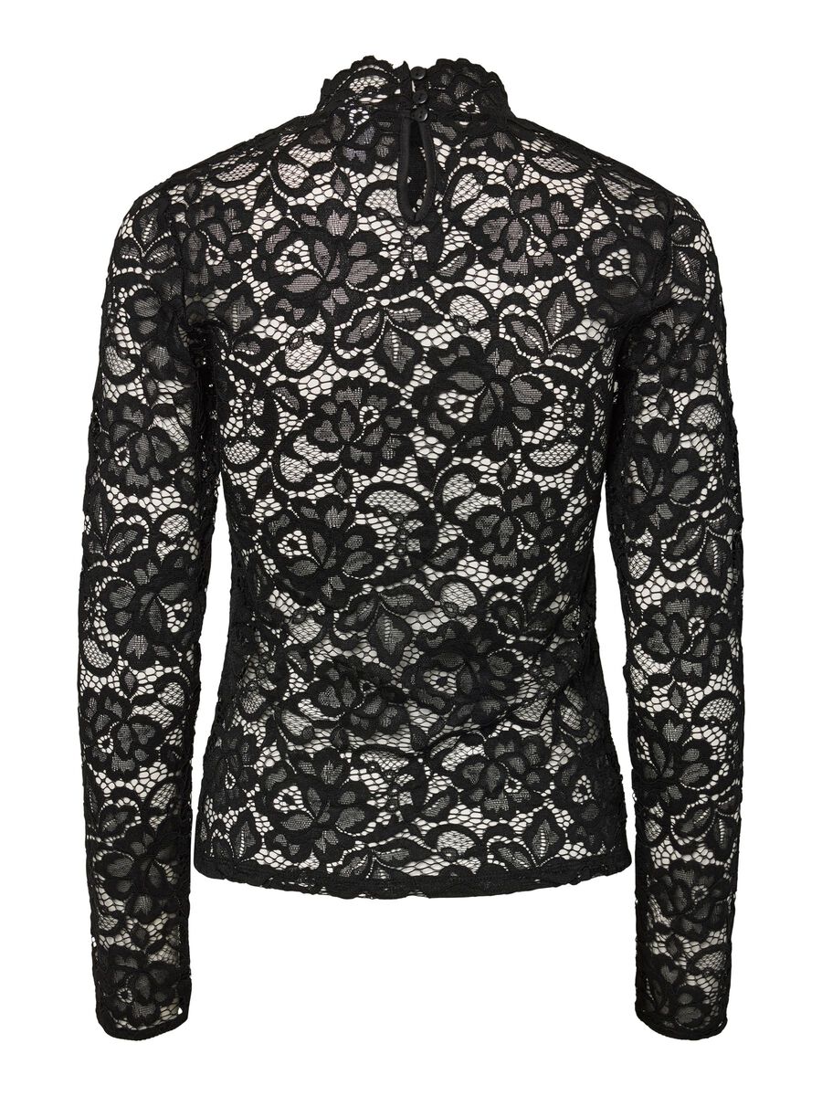 Carousel image - YASLACEY LACE LONG SLEEVED TOP, Black | 6