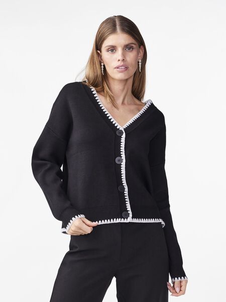 Y.A.S YASSTITCH KNITTED CARDIGAN, Black, highres - 26035011_Black_1131024_003.jpg