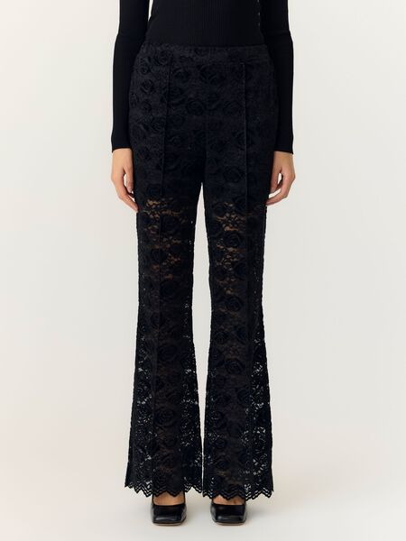 YAS YASVELSIE MW JERSEY LACE  TROUSERS, Black, highres - 26042673_Black_003.jpg