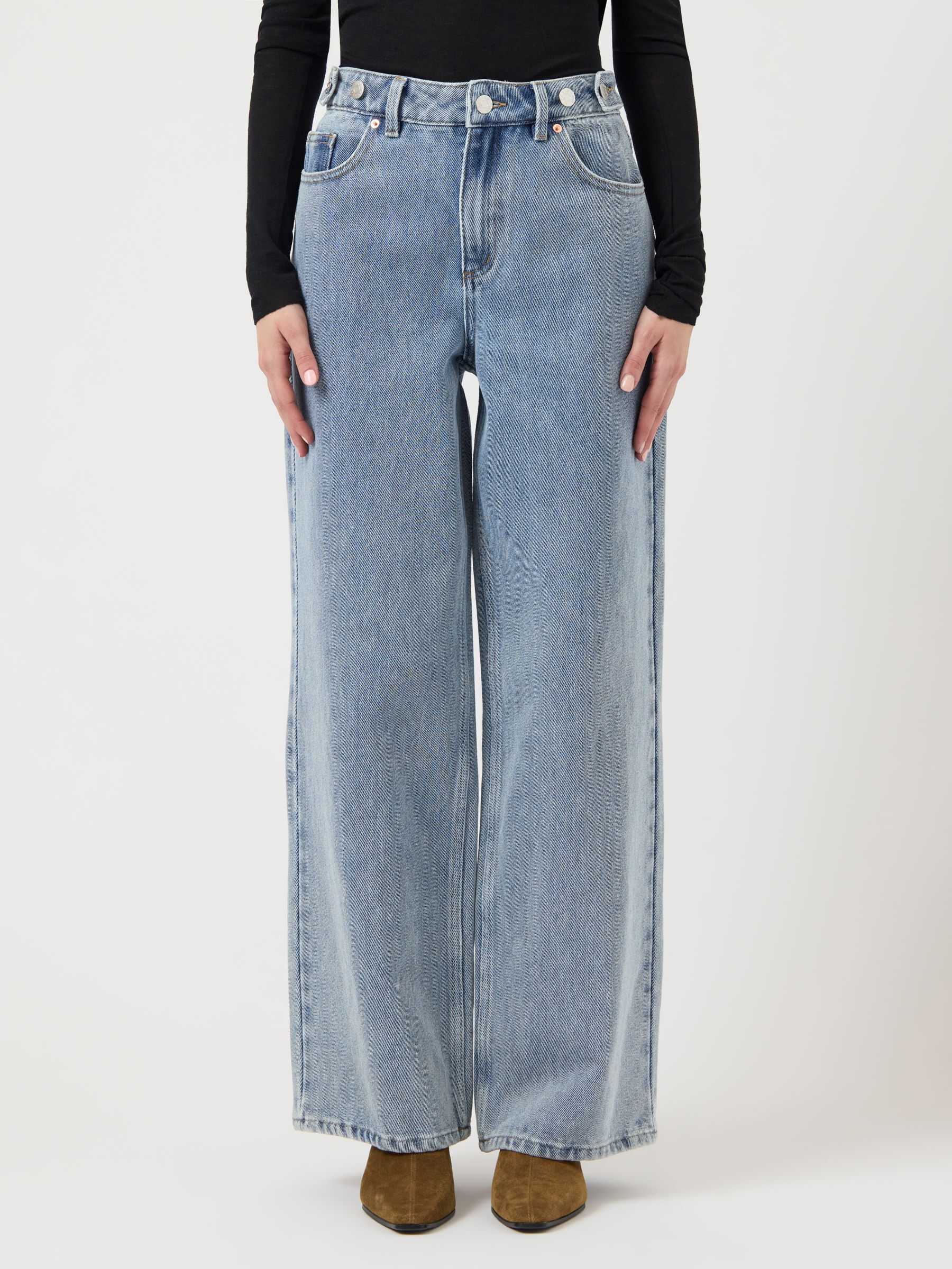YA−MAN IB-36-P2 YASALIA MW BUTTON WIDE FIT JEANS | Blue | YAS® Netherlands