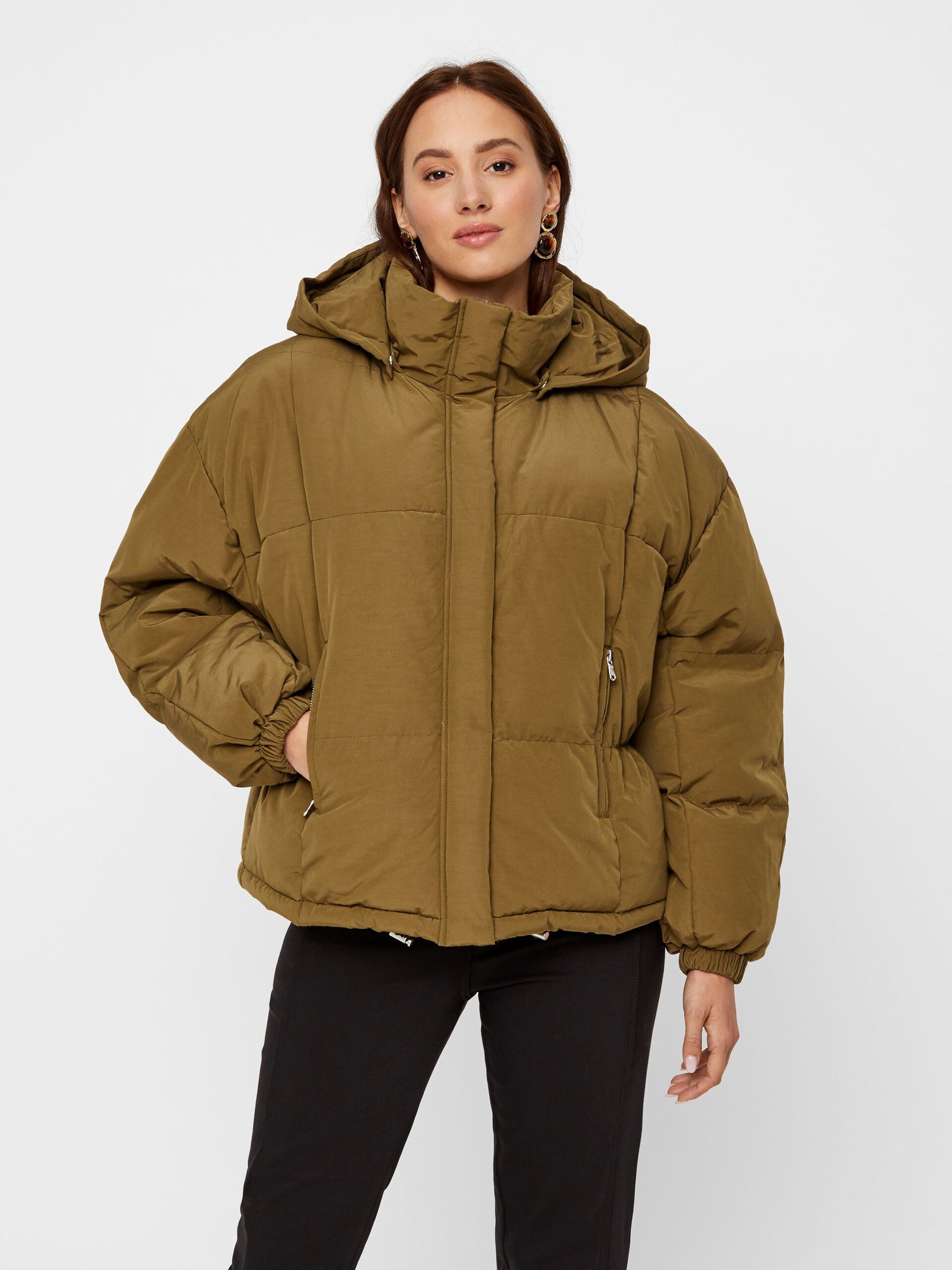 Green HOODED PUFFER JACKET | Y.A.S®