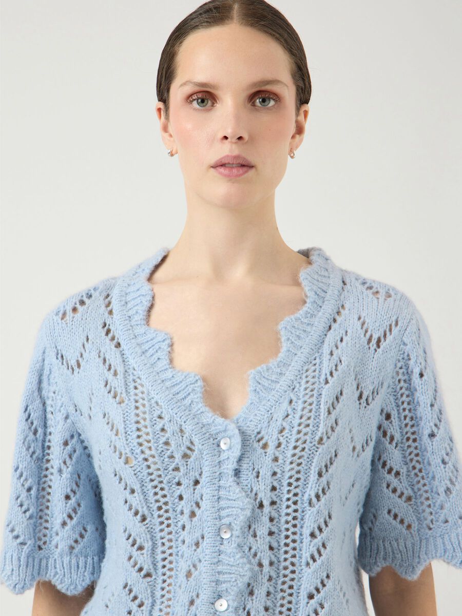 Carousel image - YASVIENNA  KNITTED CARDIGAN, Skyway | 3