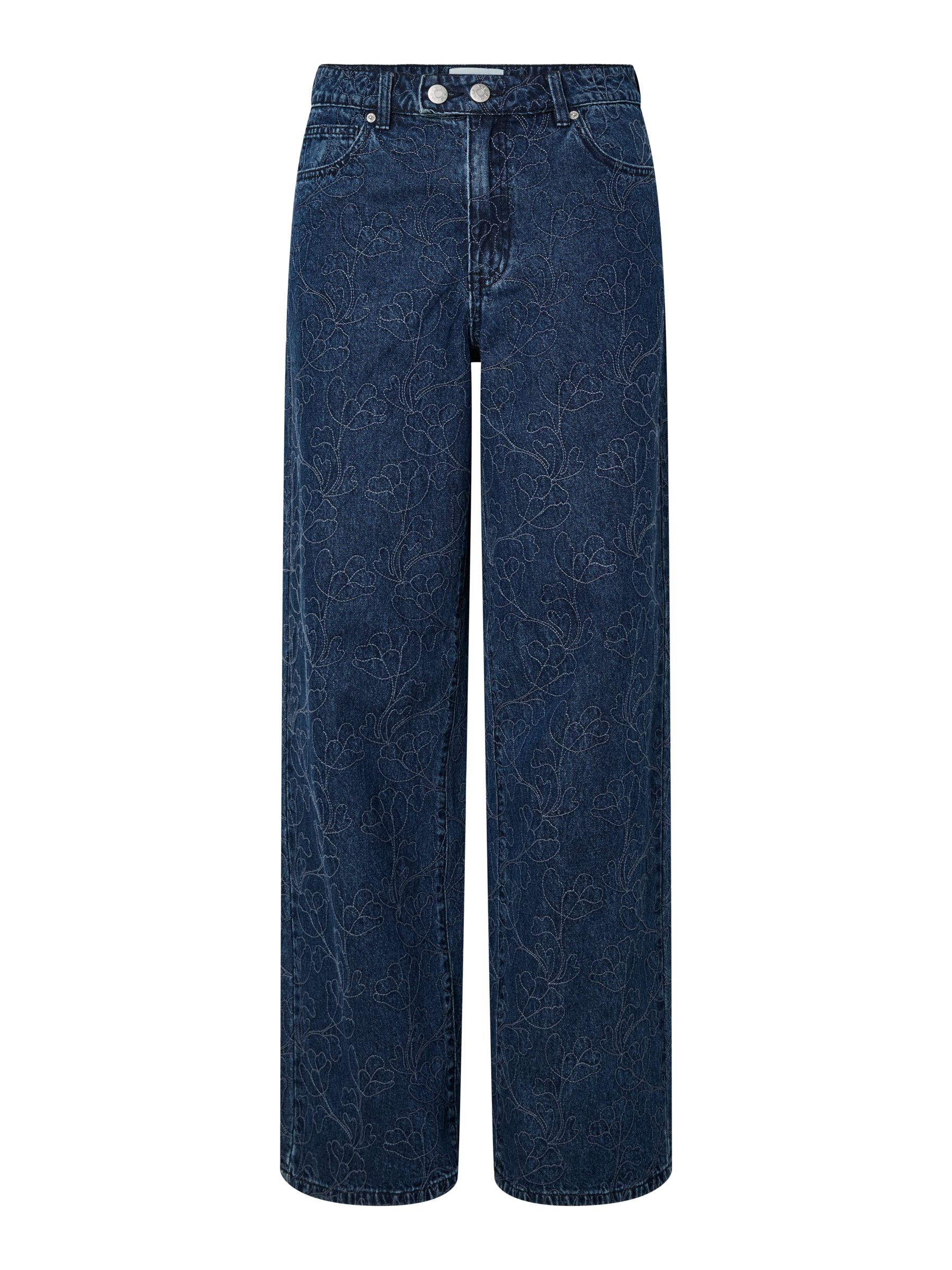 YASALIA MW EMBROIDERY WIDE LEG JEANS | Blue | YAS® Denmark
