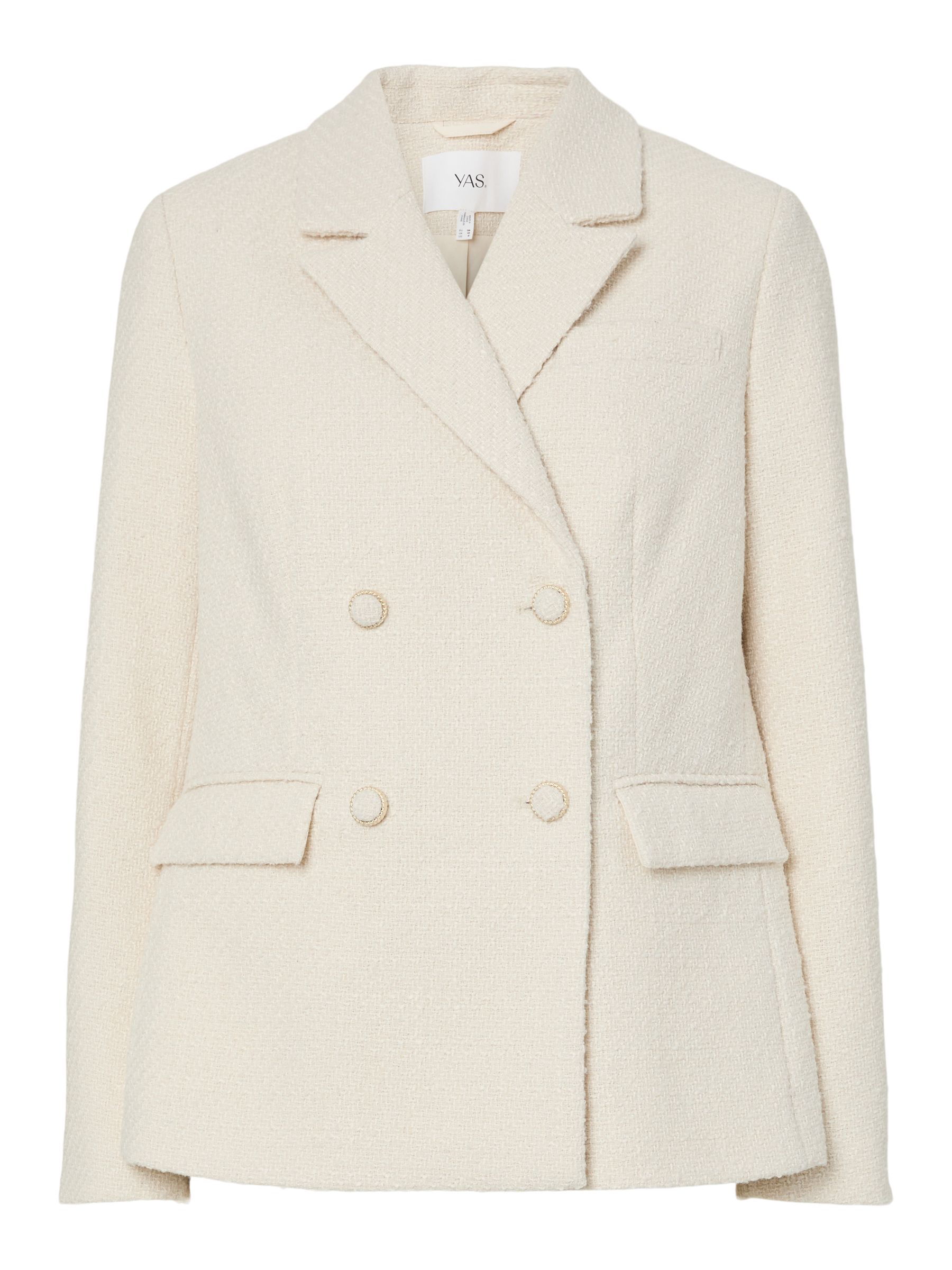 YASPETRA BOUCLE BLAZER | White | YAS® UK