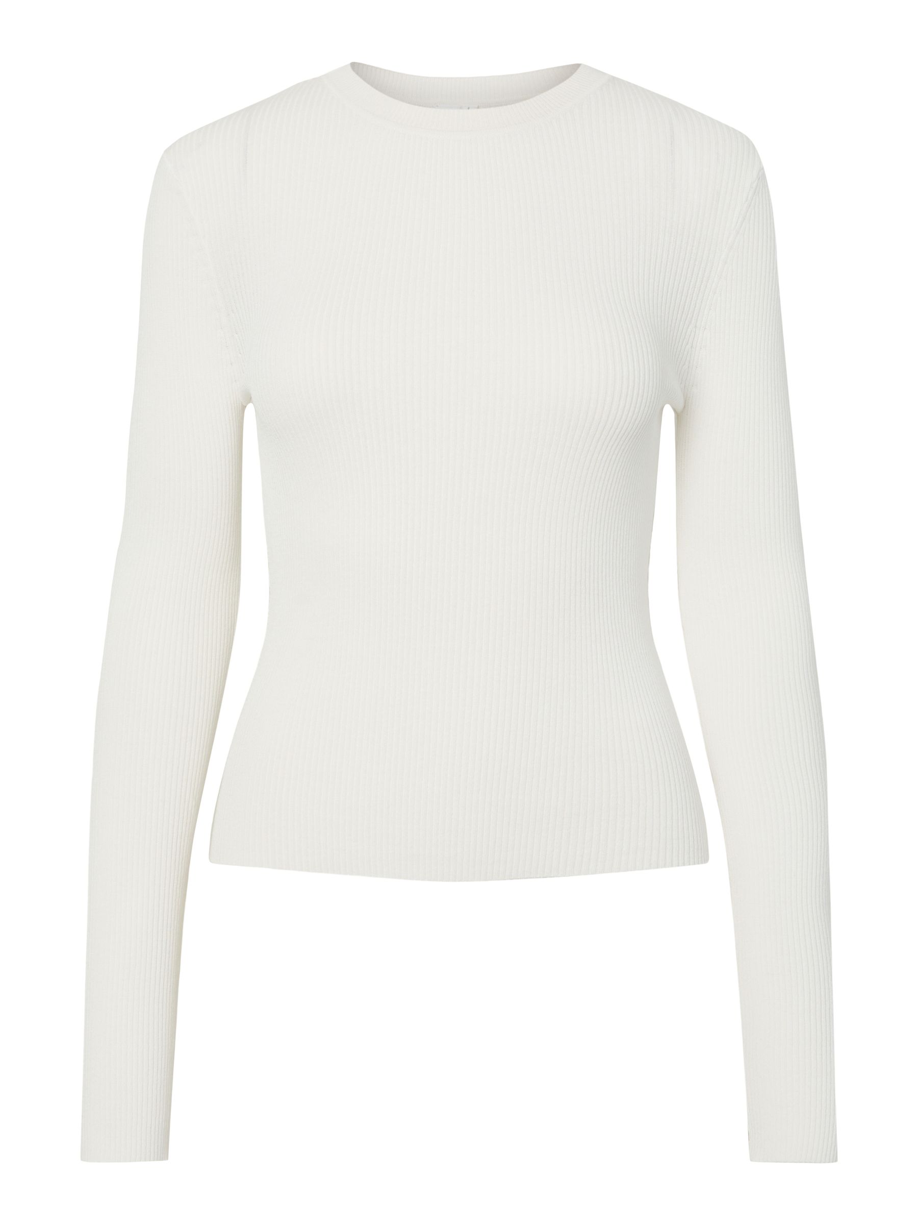 Yasbabette Ls Knit Pullover Star White