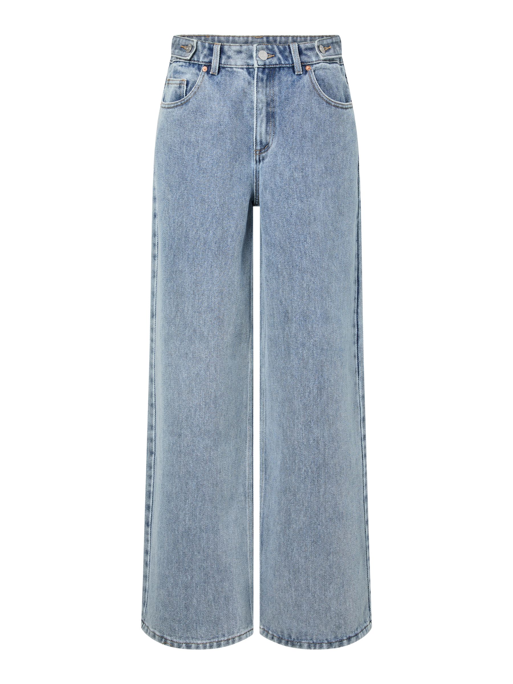 ヤッターマン様 10years Wide Straight Denim YASALIA MW BUTTON WIDE FIT JEANS | Blue | YAS® Sweden