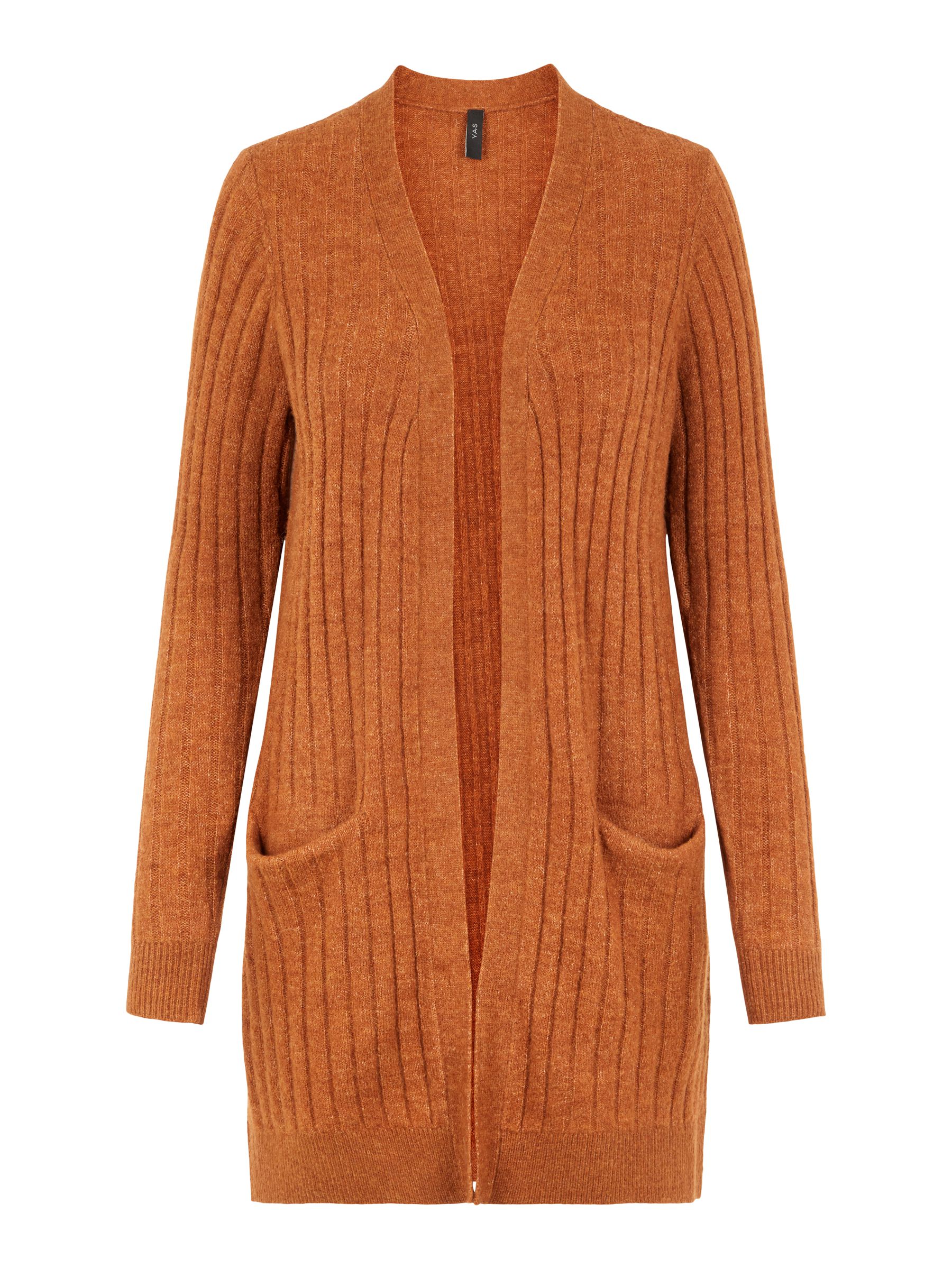 ribbed open front cardigan